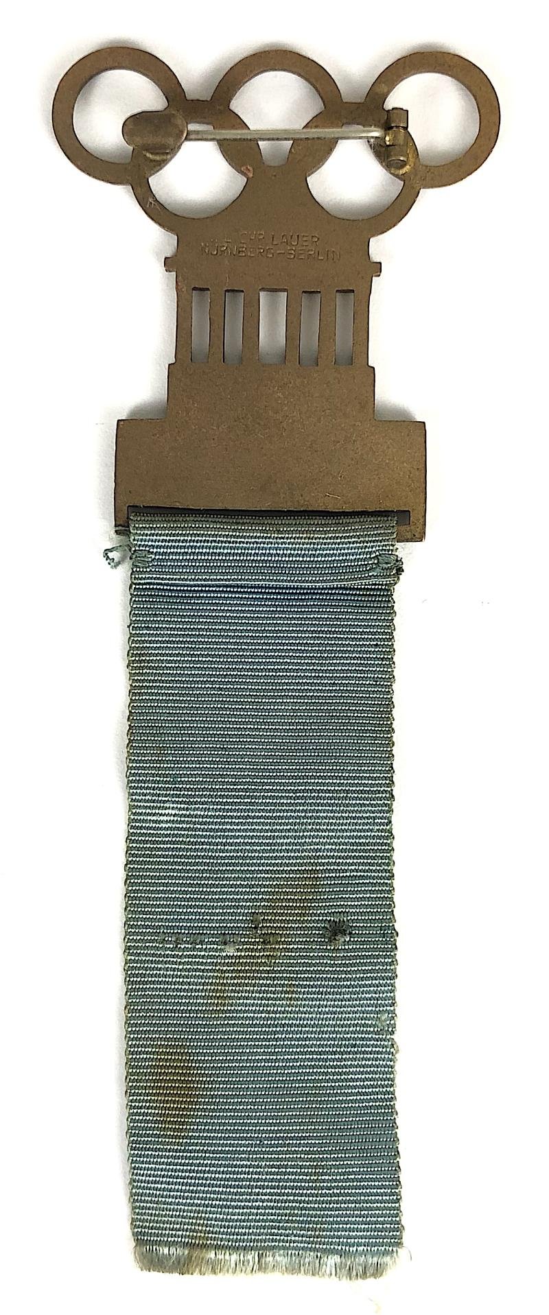1936 Olympic Games Berlin Rowing Participant's Medal Numbered Badge