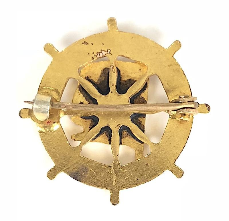 RMS Mauretania Cunard White Star Shipping Line Ships Wheel Badge