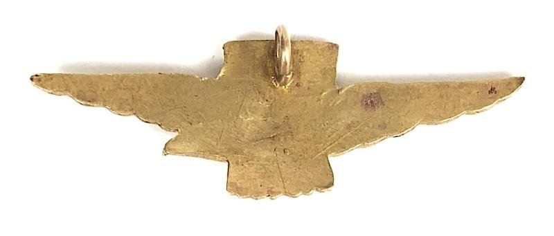 Royal Naval Air Service pilot wing gilt and enamel RNAS pendant