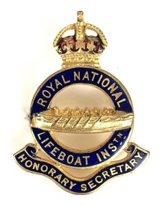Royal National Lifeboat Institution RNLI Honorary Secretary badge.
