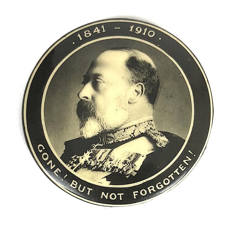 1841-1910 Edward VII Gone But Not Forgotten Memento Mori pin badge