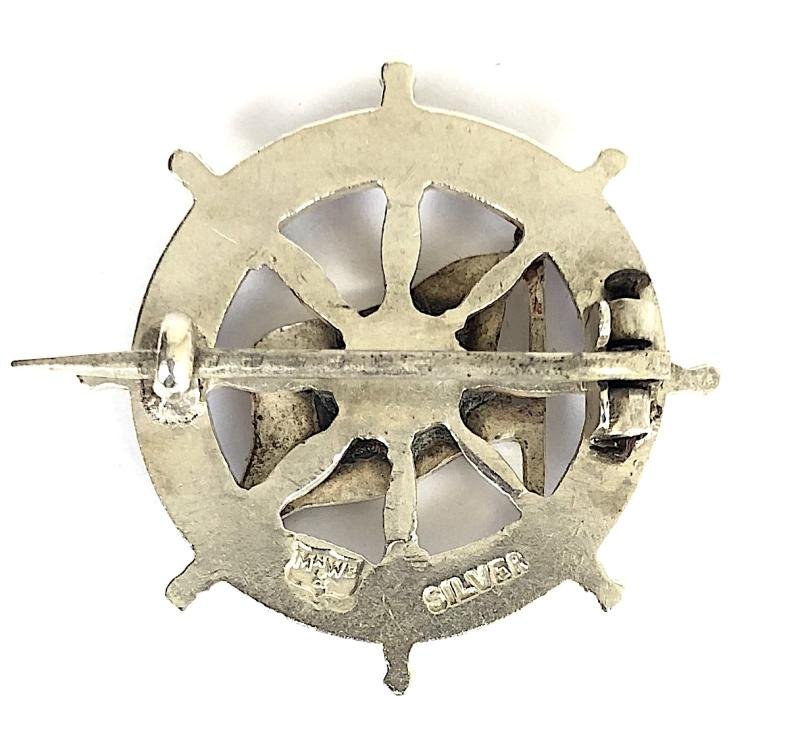 RMSP Almanzora shipping line silver ships wheel badge by Mappin & Webb