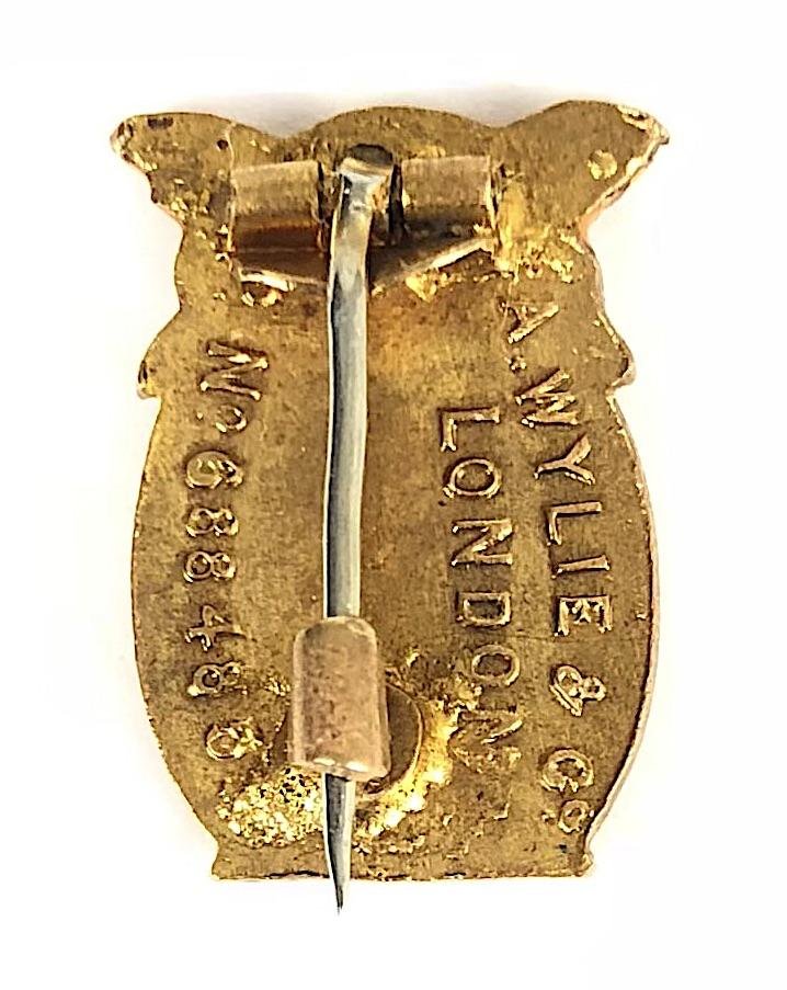 Girl Guides Tawny Owl assistant leader yellow translucent enamel badge