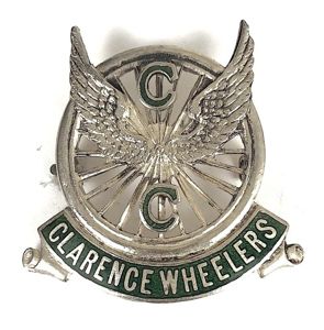Clarence Wheelers Cycling Club winged cycle wheel badge