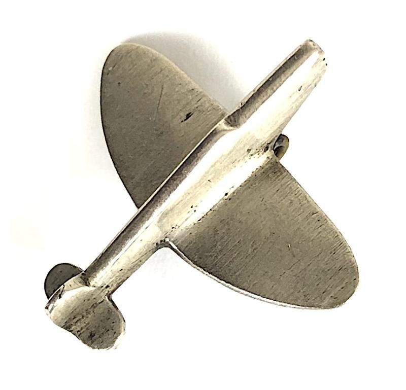 WW2 Spitfire Fighter Plane silver coin fundraising badge