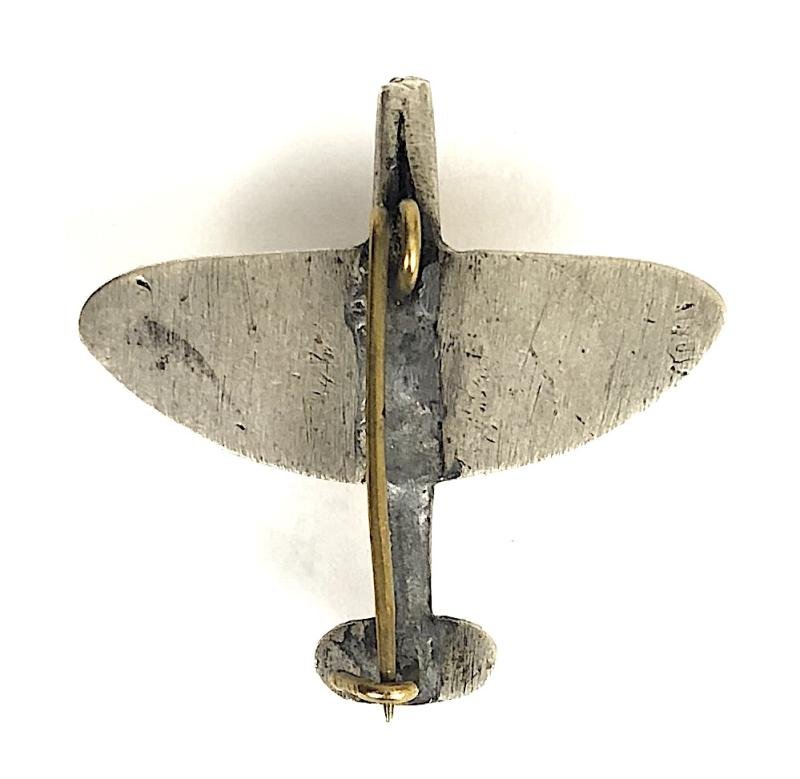 WW2 Spitfire Fighter Plane silver coin fundraising badge
