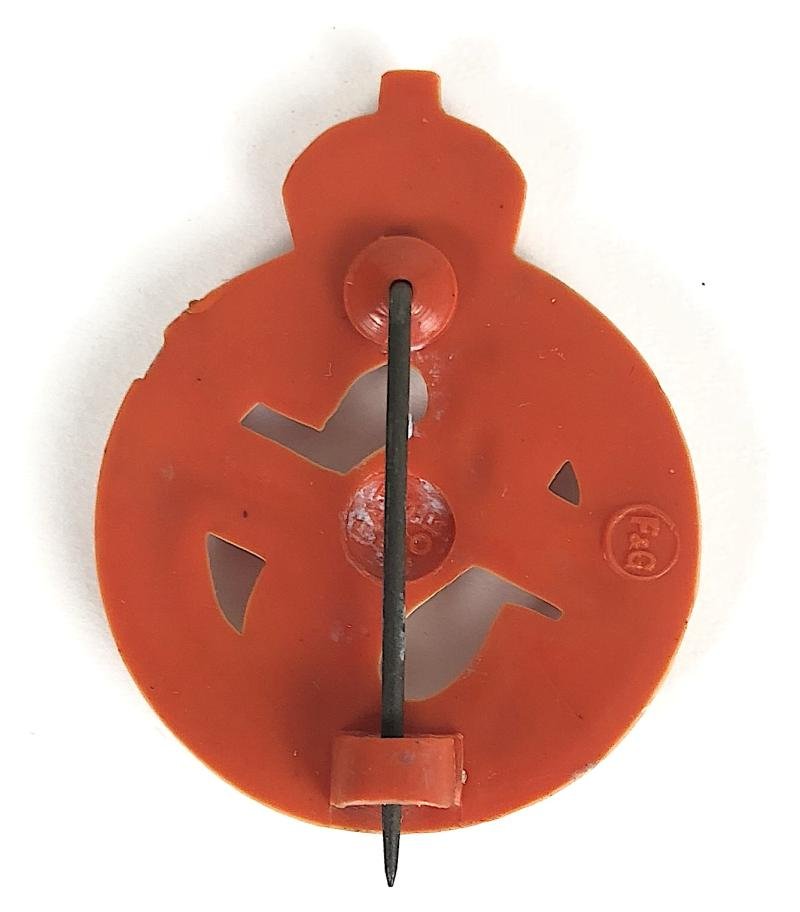 Ministry of Supply Salvage Steward red plastic faded economy badge
