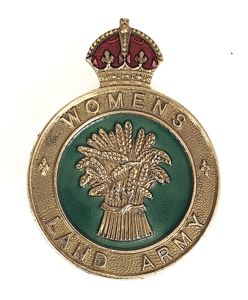 Womens Land Army WLA hat & uniform badge by Marples & Beasley