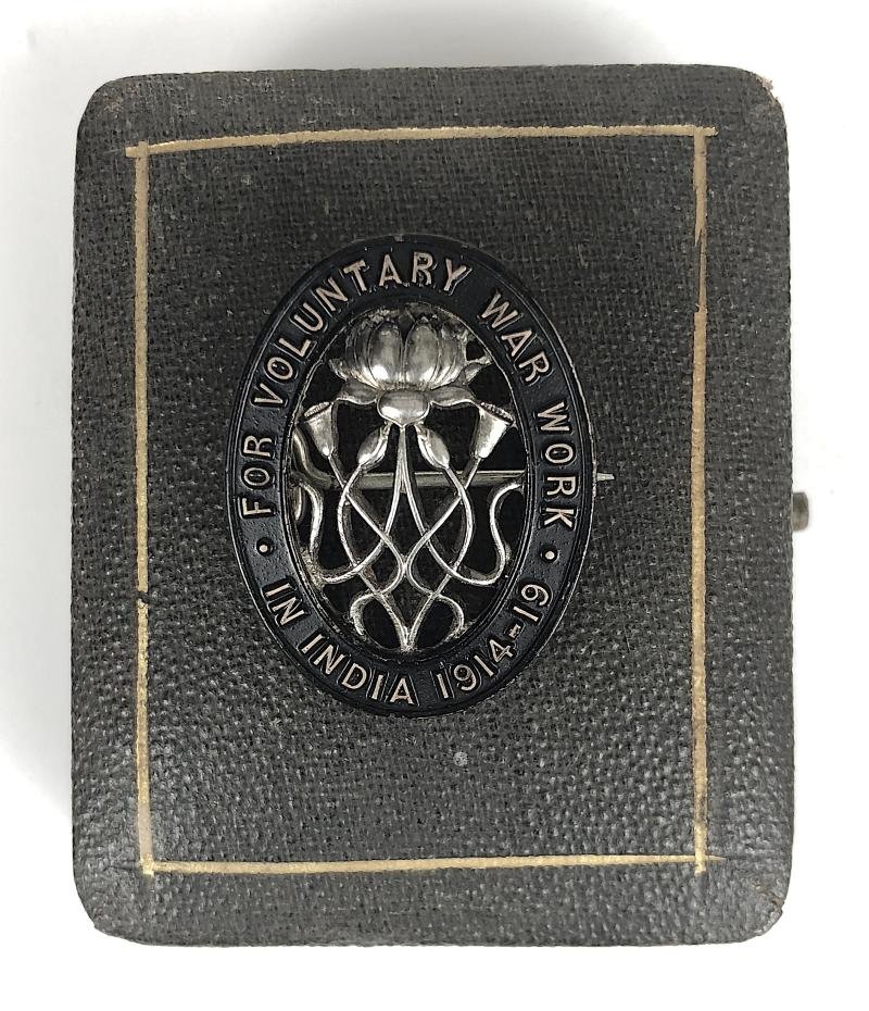 WW1 For Voluntary War Work In India tribute medal by H.M.Mint Calcutta