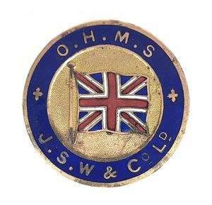 WW1 J. Samuel White & Co Ltd Shipbuilders On War Service Badge
