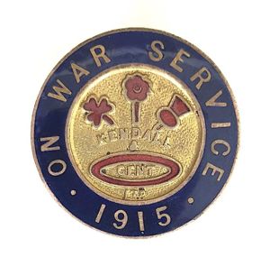 WW1 Kendall & Gent Ltd On War Service 1915 Badge Manchester