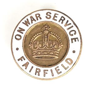 WW1 Fairfield Shipbuilders On War Service Badge River Clyde Glasgow Scotland