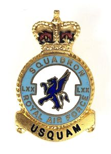 RAF No 70 Squadron Royal Air Force Badge circa 1950s H.W.Miller