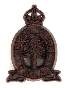 Womens Land Army Timber Corps plastic economy issue WLA hat badge