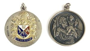 SS Arcadia P&O shipping line 1955 Silver St Christopher pendant badge by Mappin & Webb