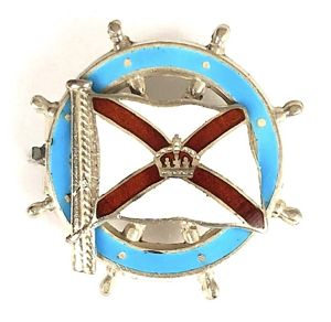 Royal Mail Lines House Flag 1912 silver ships wheel badge by Michael Emanuel Southampton