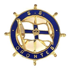 S.S. Orontes Orient Steam Navigation Company ships wheel badge