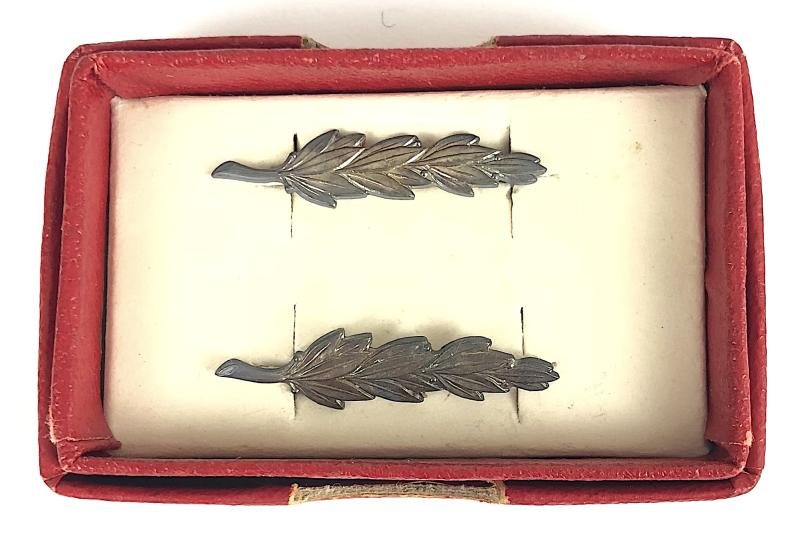 King's Commendation for Brave Conduct Silver Oak Leaf badges in Box of Issue