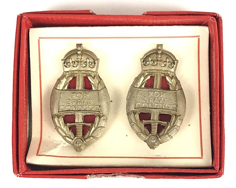 King's Commendation for Brave Conduct plastic economy badges in Box of Issue