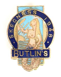 Butlins 1948 Skegness holiday camp pink mermaid badge