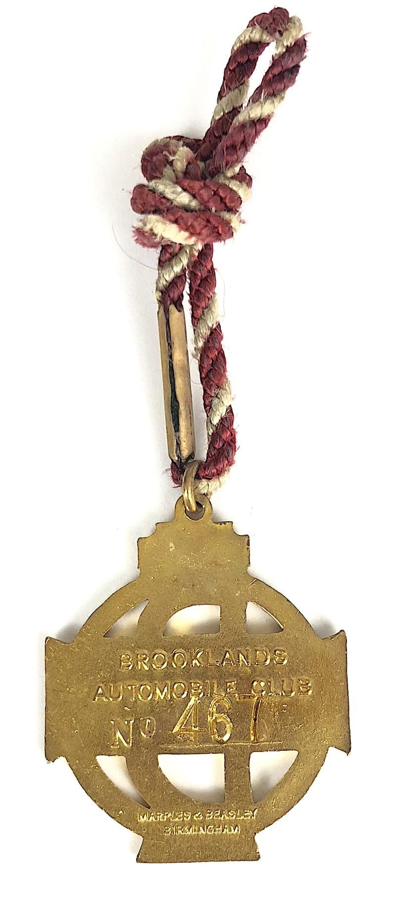 Brooklands Automobile Racing Club 1936 BARC members badge No 467