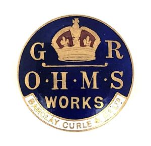 Barclay, Curle & Co Ltd O.H.M.S Works Badge Shipbuilders Elderslie Dockyard, Glasgow