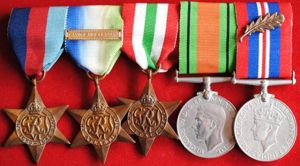 WW2 British Medal group of 5 Awards including Mention in despatches (MID) Oak leaf