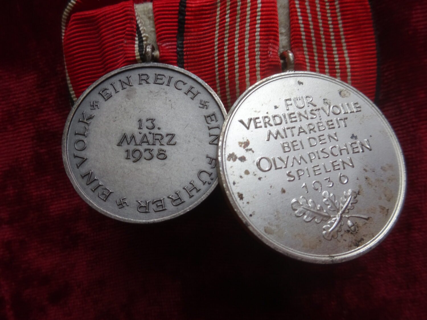 Barrette 2 médailles JO 1936 et Anschluss — image 3