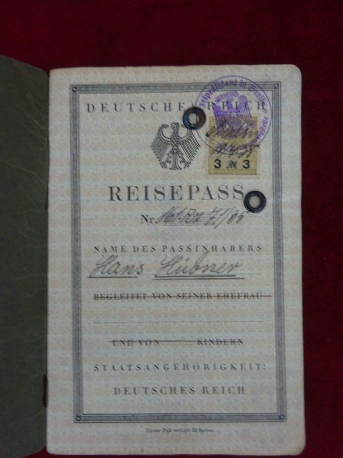 Deutsches Reich Reisepass — image 2