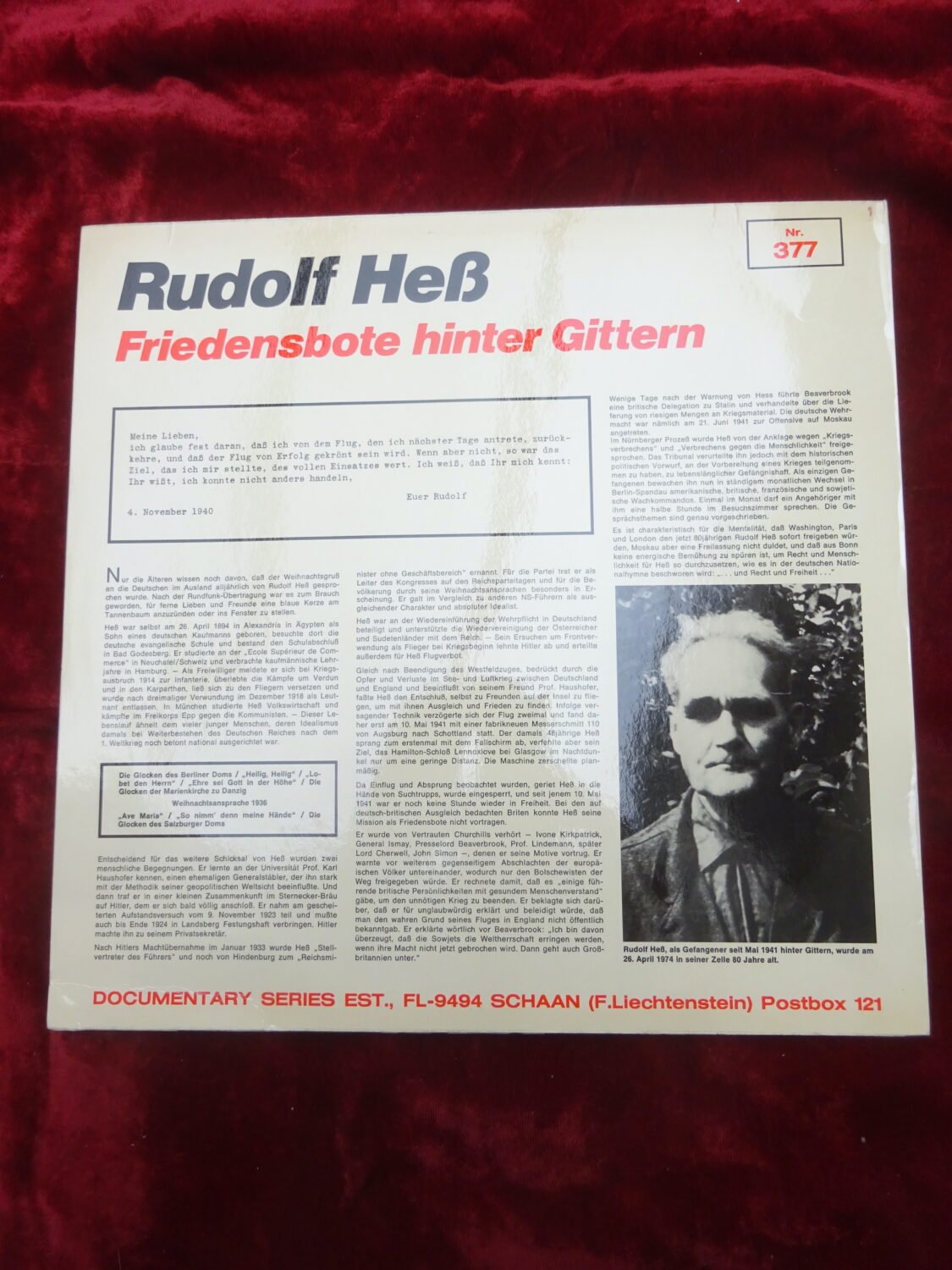 Disque 33 tours Weihnacht 1936 – Rudolf Hess — image 2