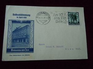 Carte philatéliste Braunau 1933