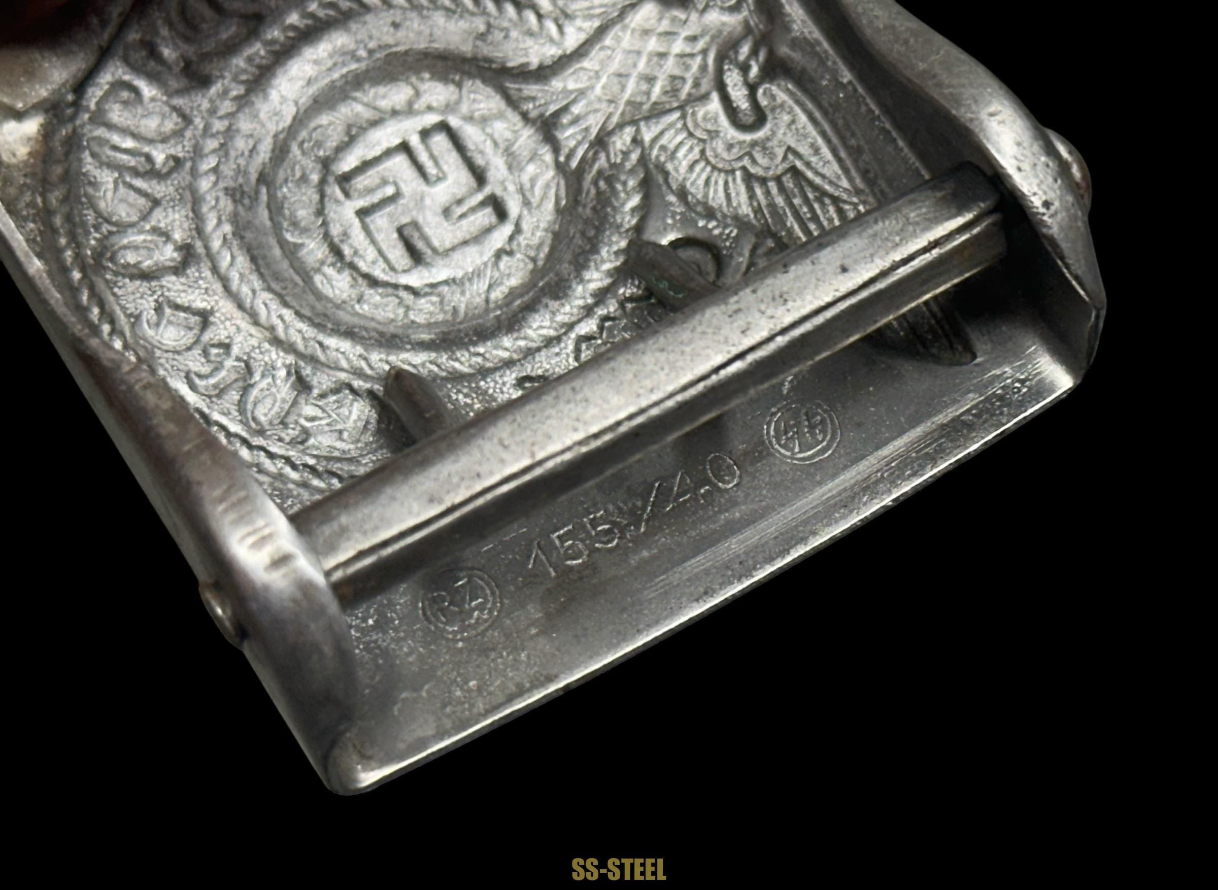 SS EM/NCO Belt Buckle Marked RZM 155/40 SS By Assmann