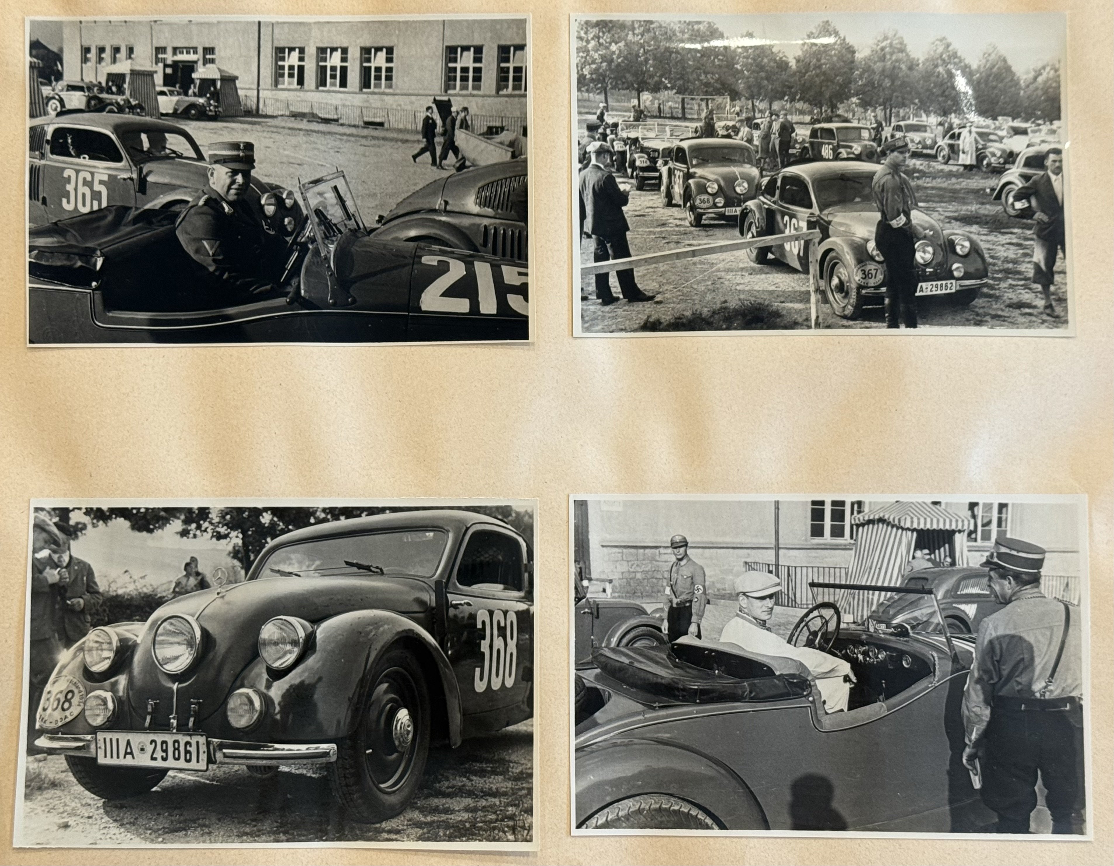WWII SA MERCEDES BENZ RACE Team Photo album poster NSDAP