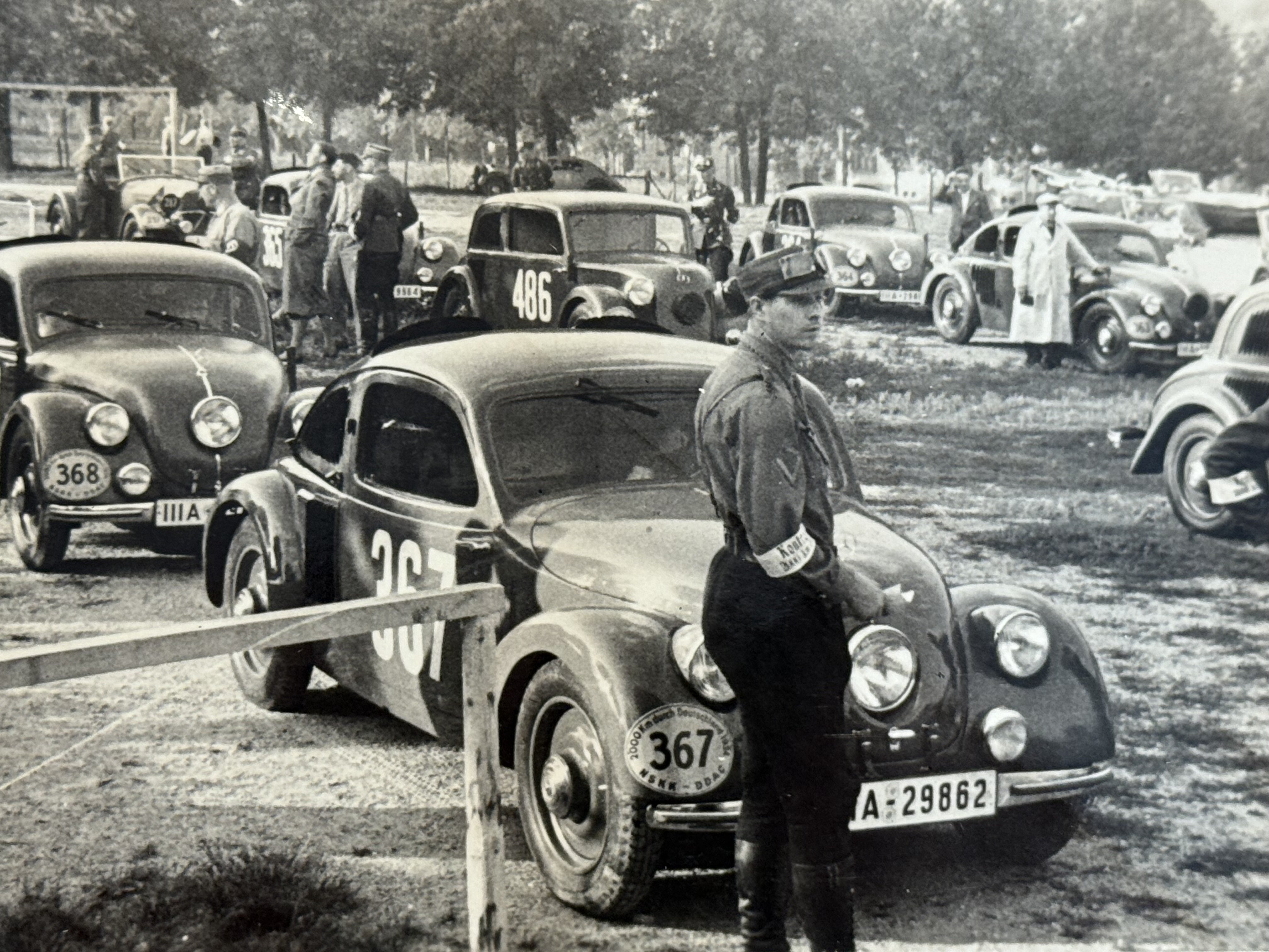 WWII SA MERCEDES BENZ RACE Team Photo album poster NSDAP