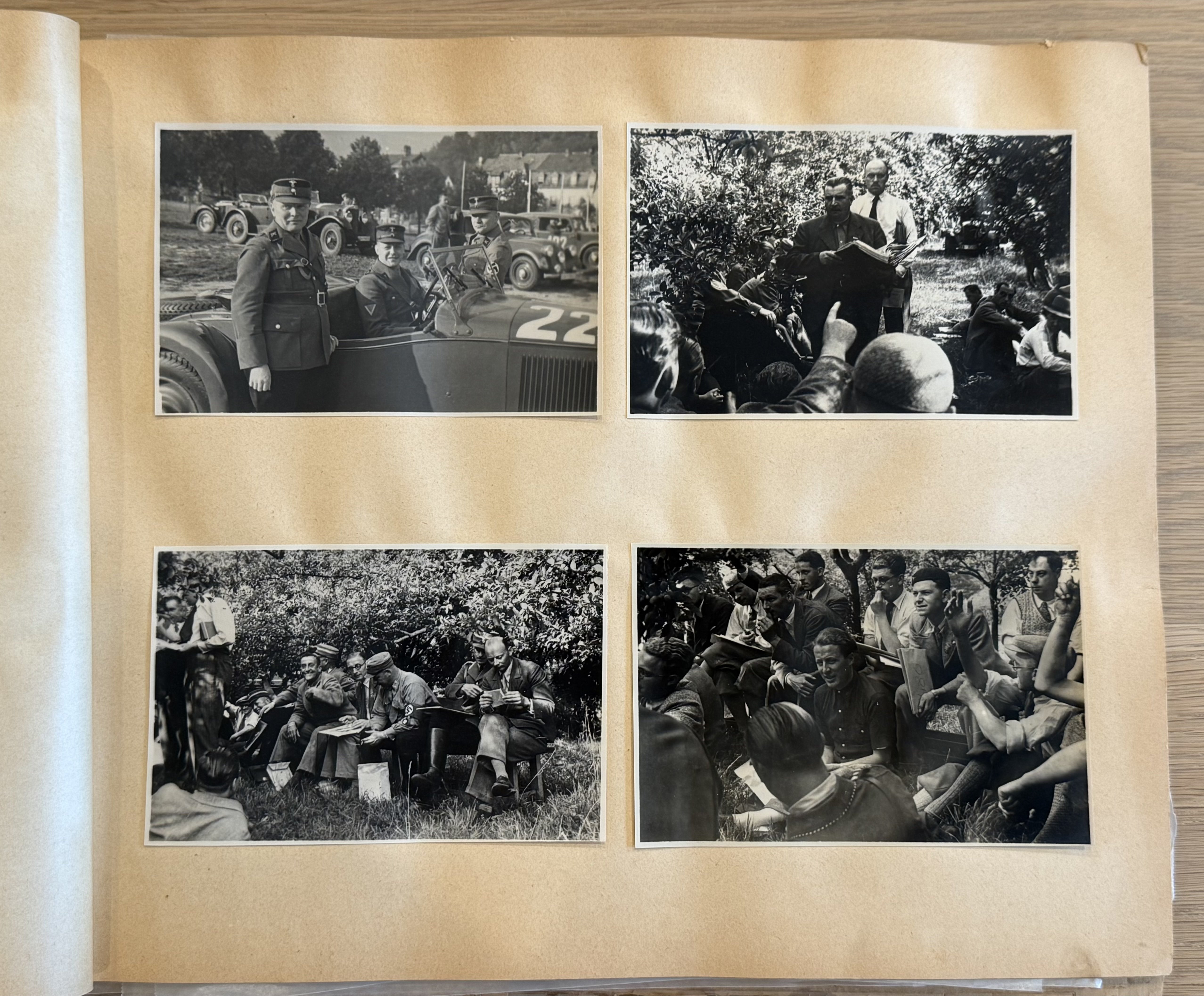 WWII SA MERCEDES BENZ RACE Team Photo album poster NSDAP