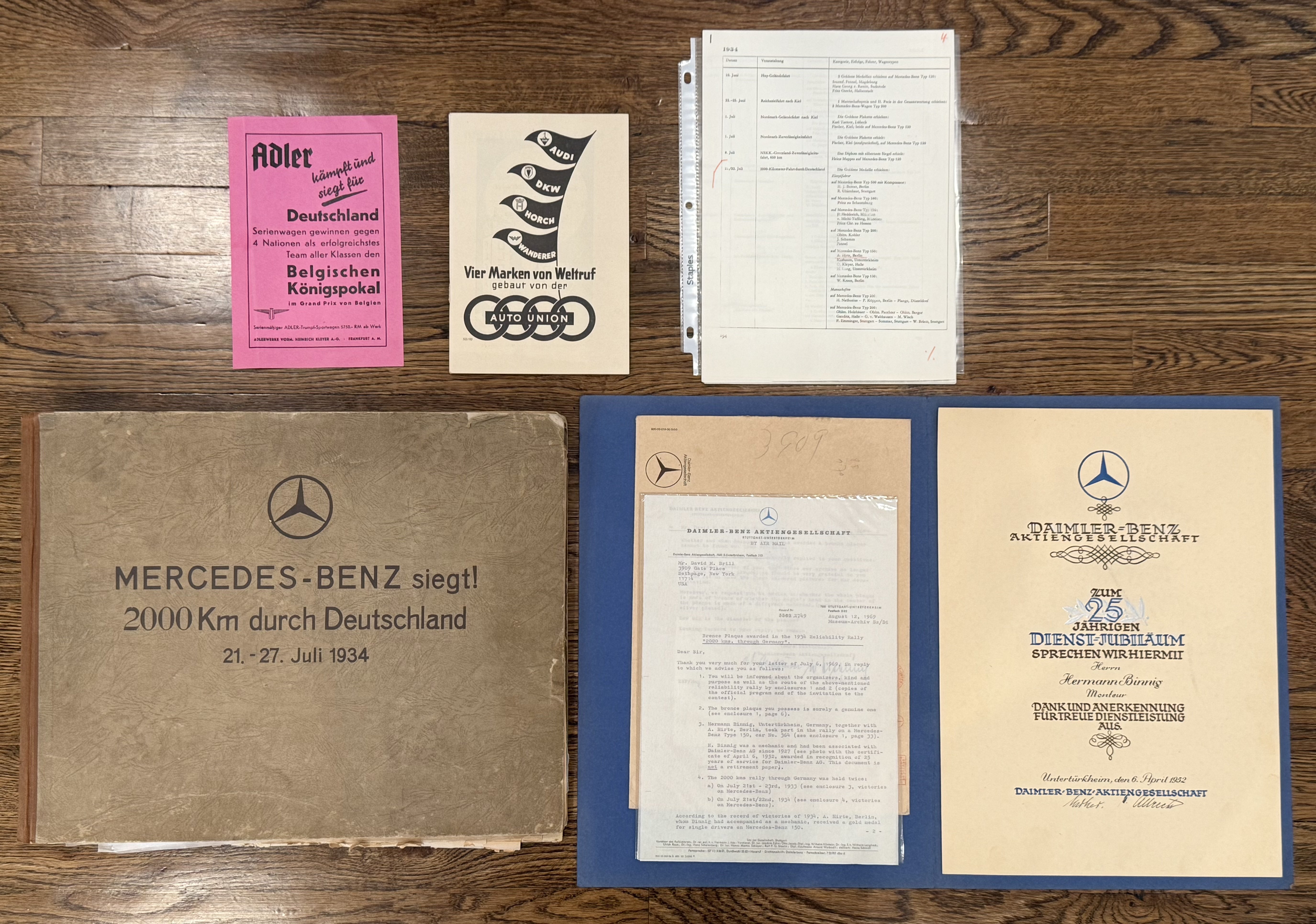 WWII SA MERCEDES BENZ RACE Team Photo album poster NSDAP