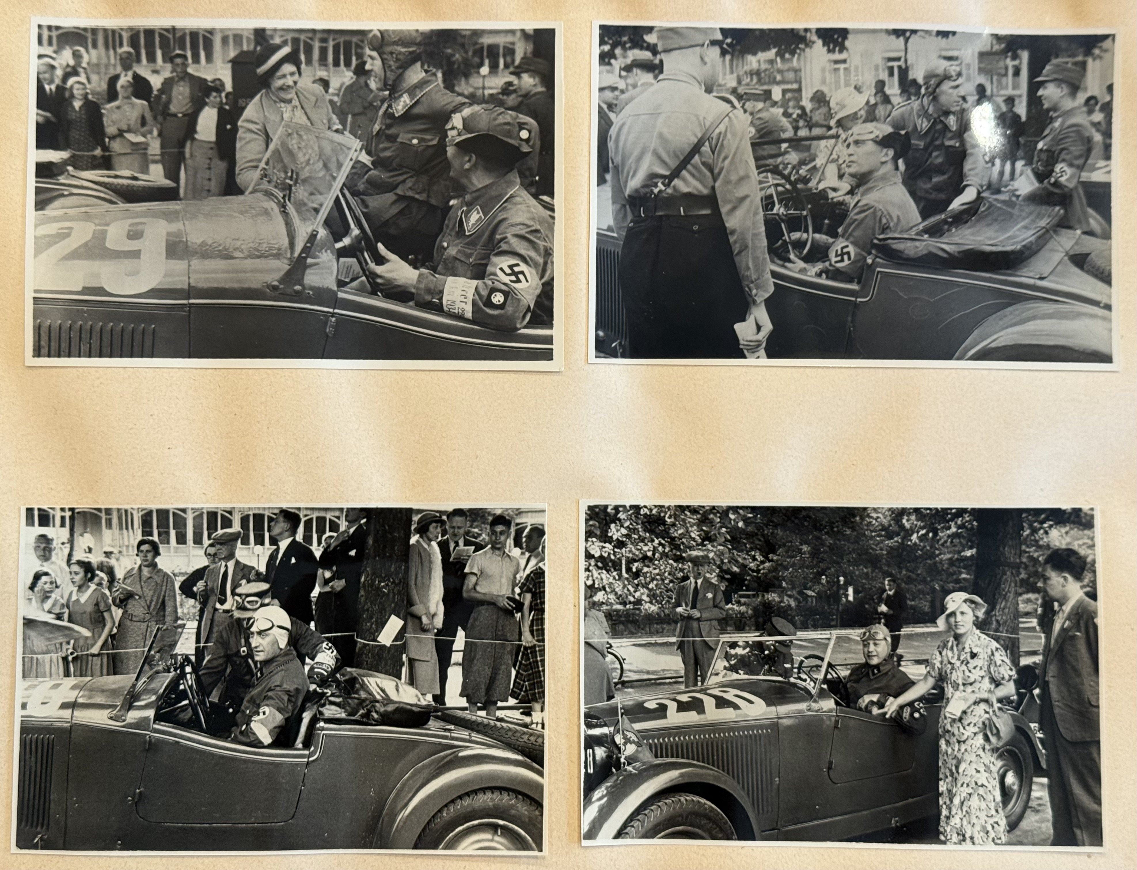 WWII SA MERCEDES BENZ RACE Team Photo album poster NSDAP