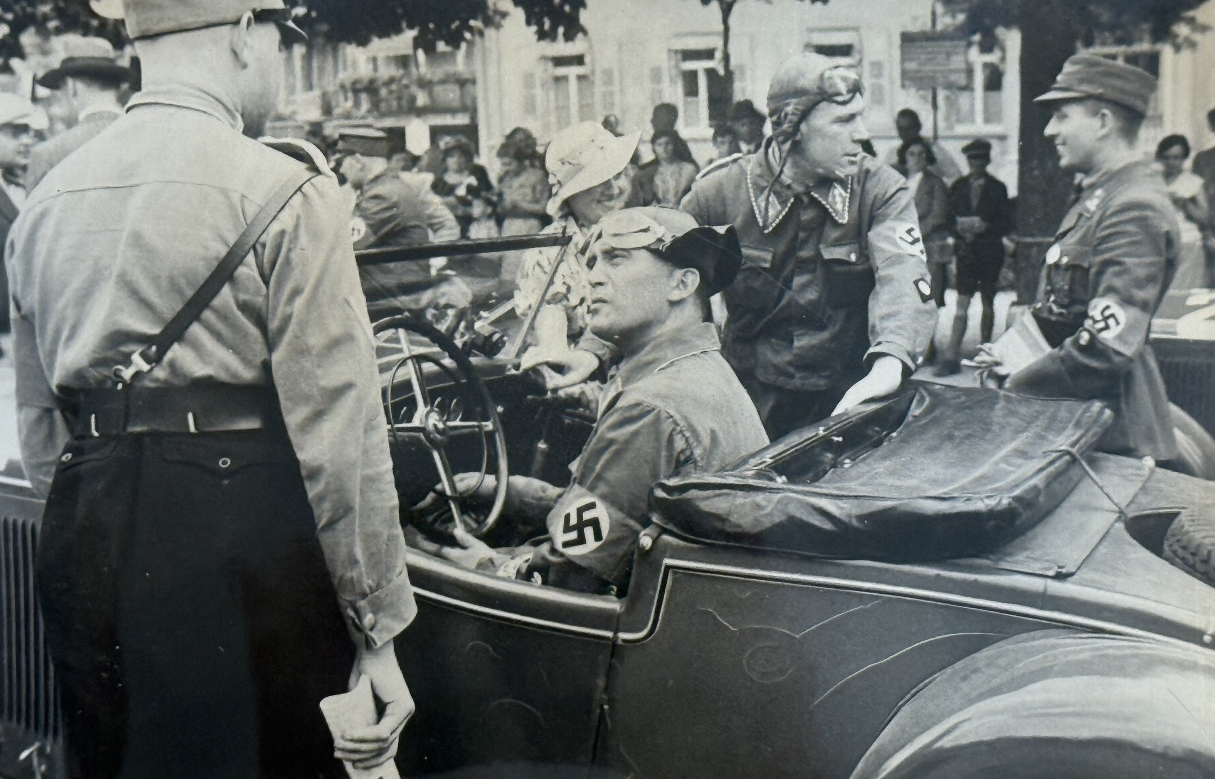 WWII SA MERCEDES BENZ RACE Team Photo album poster NSDAP