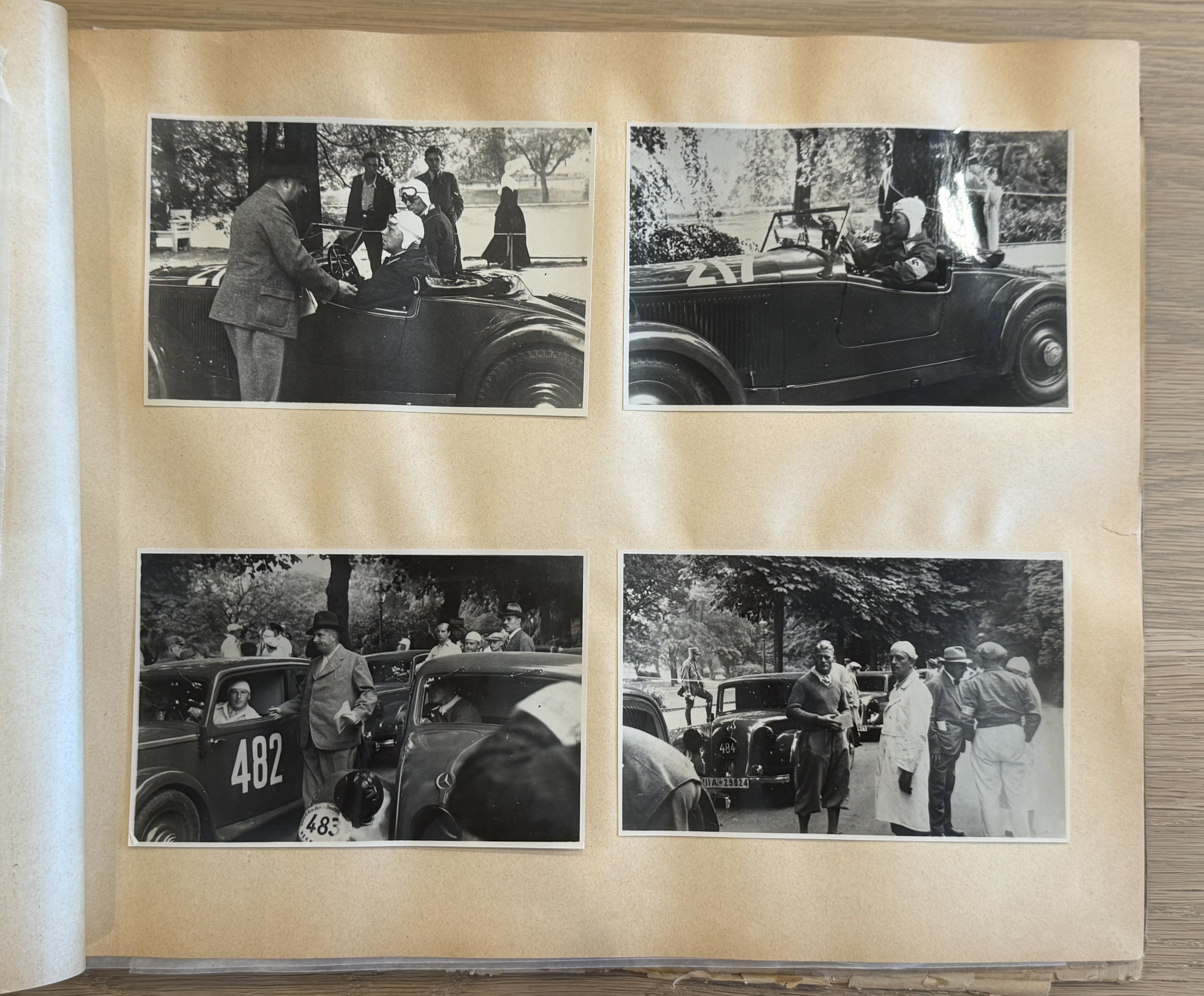 WWII SA MERCEDES BENZ RACE Team Photo album poster NSDAP
