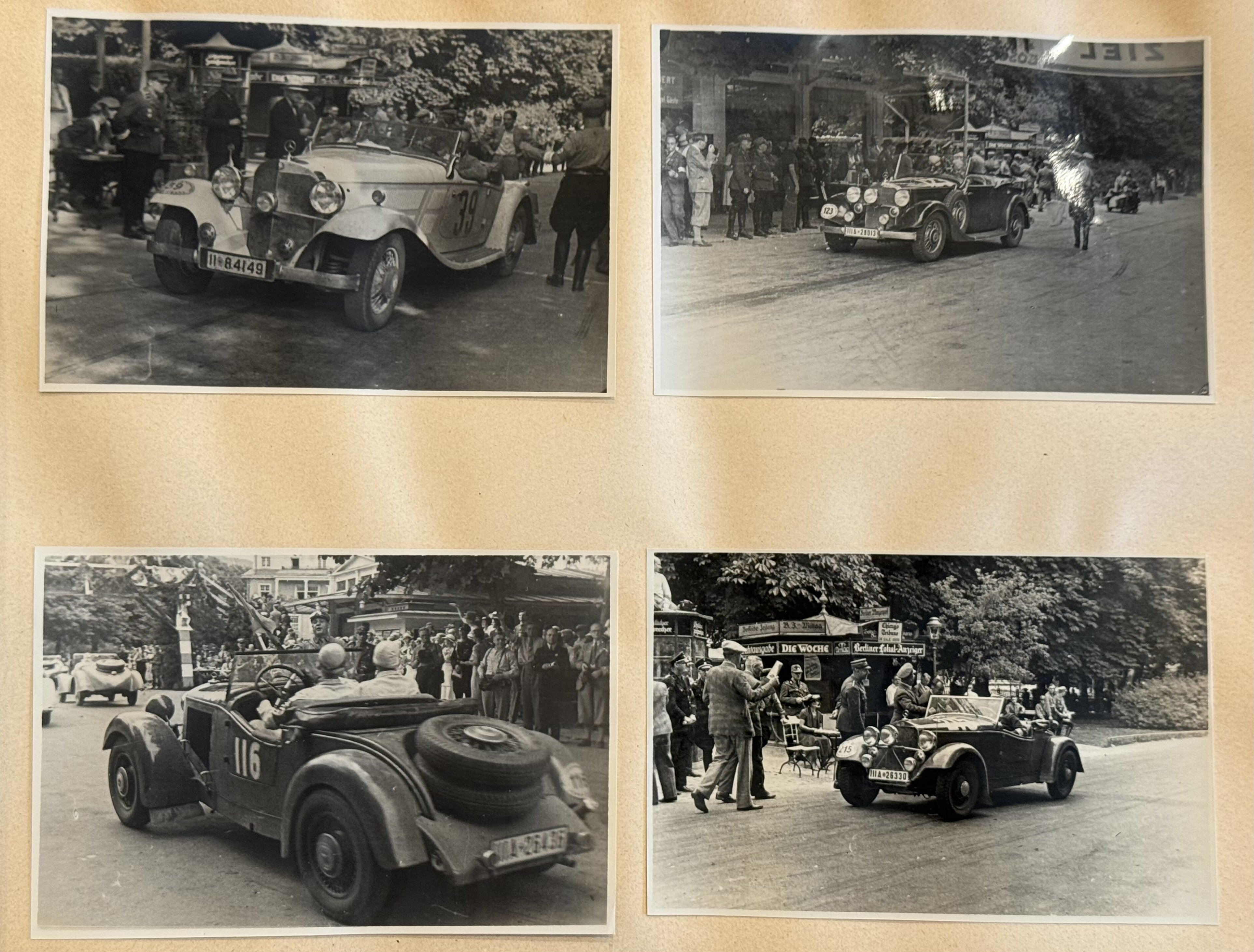 WWII SA MERCEDES BENZ RACE Team Photo album poster NSDAP