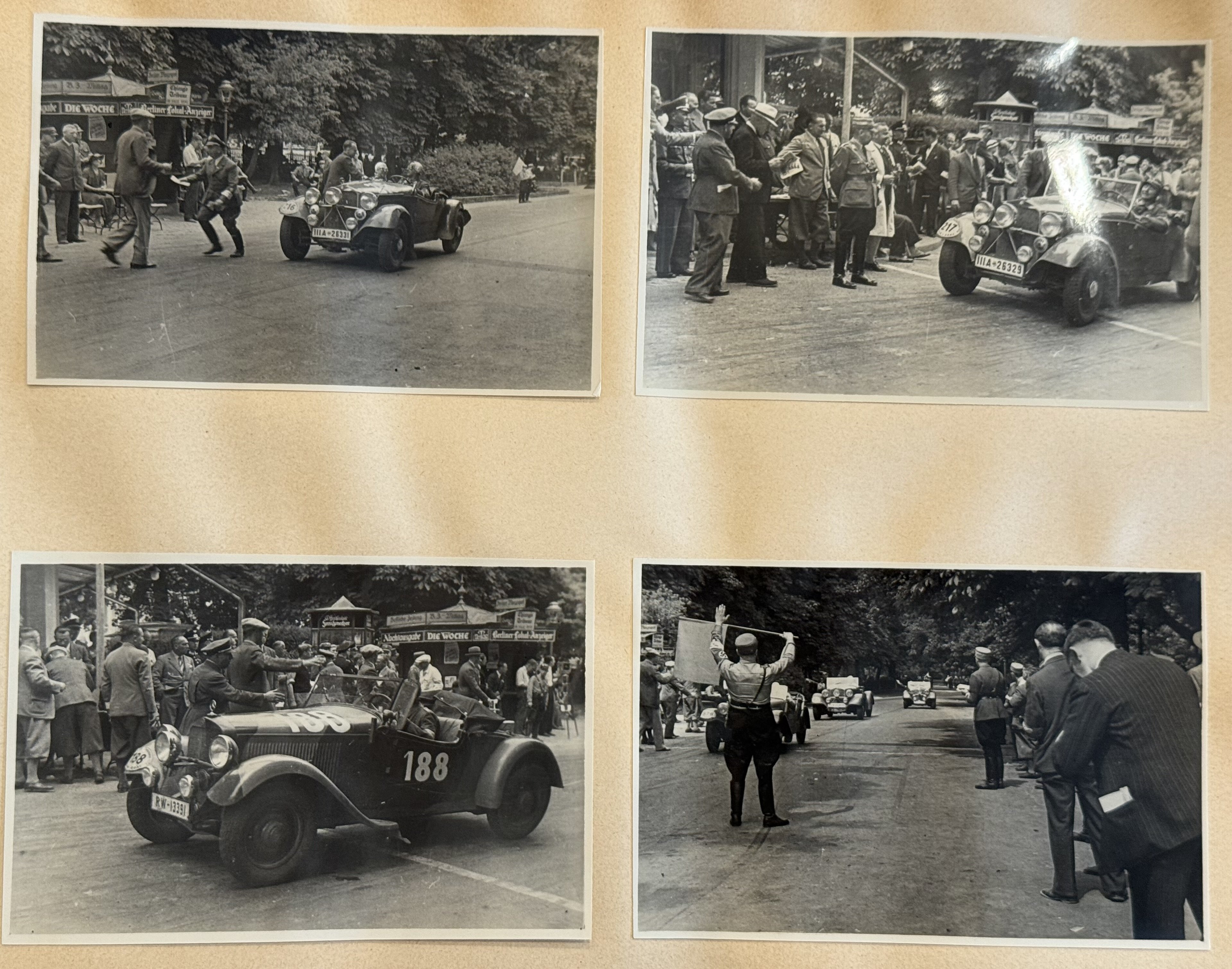 WWII SA MERCEDES BENZ RACE Team Photo album poster NSDAP