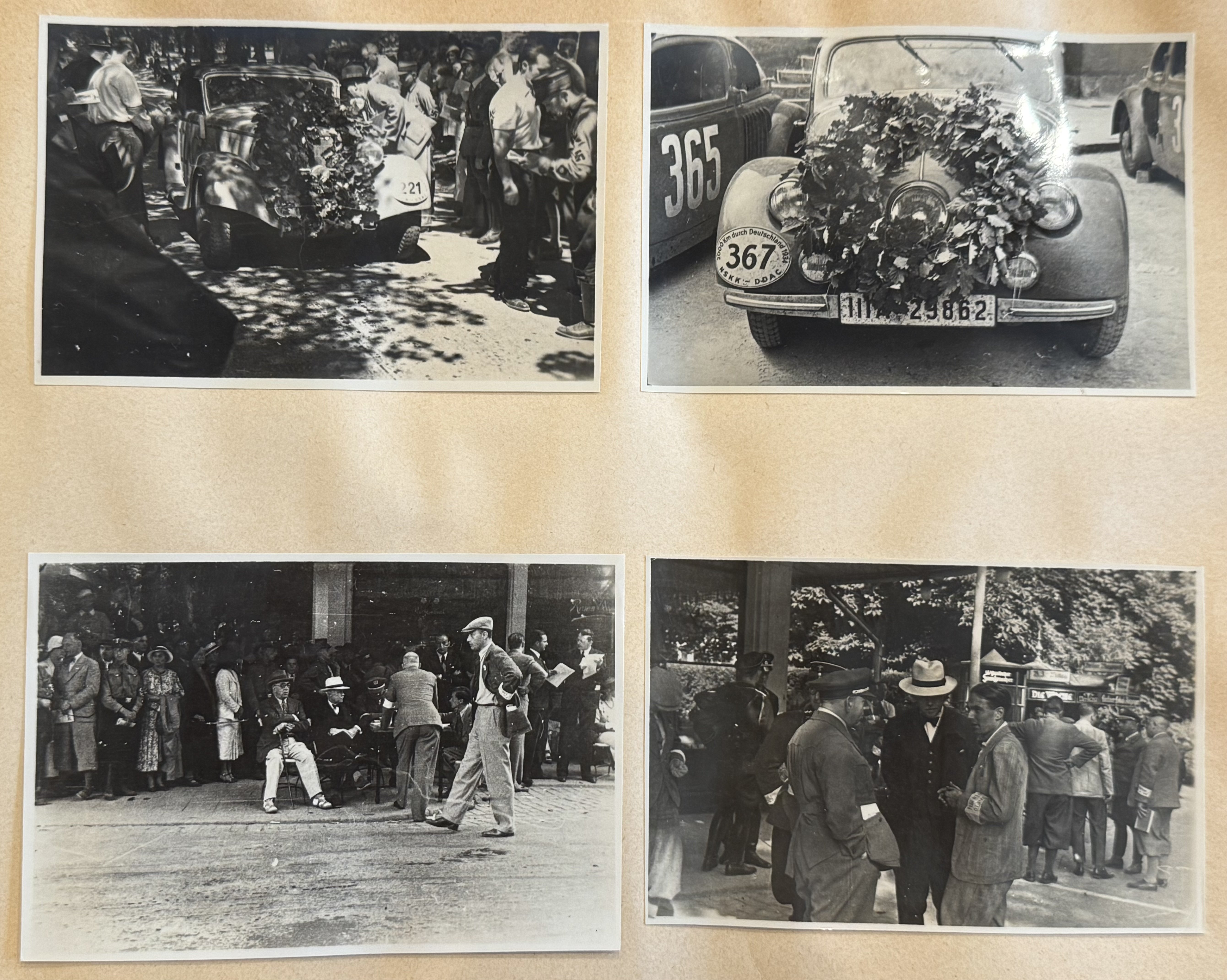 WWII SA MERCEDES BENZ RACE Team Photo album poster NSDAP