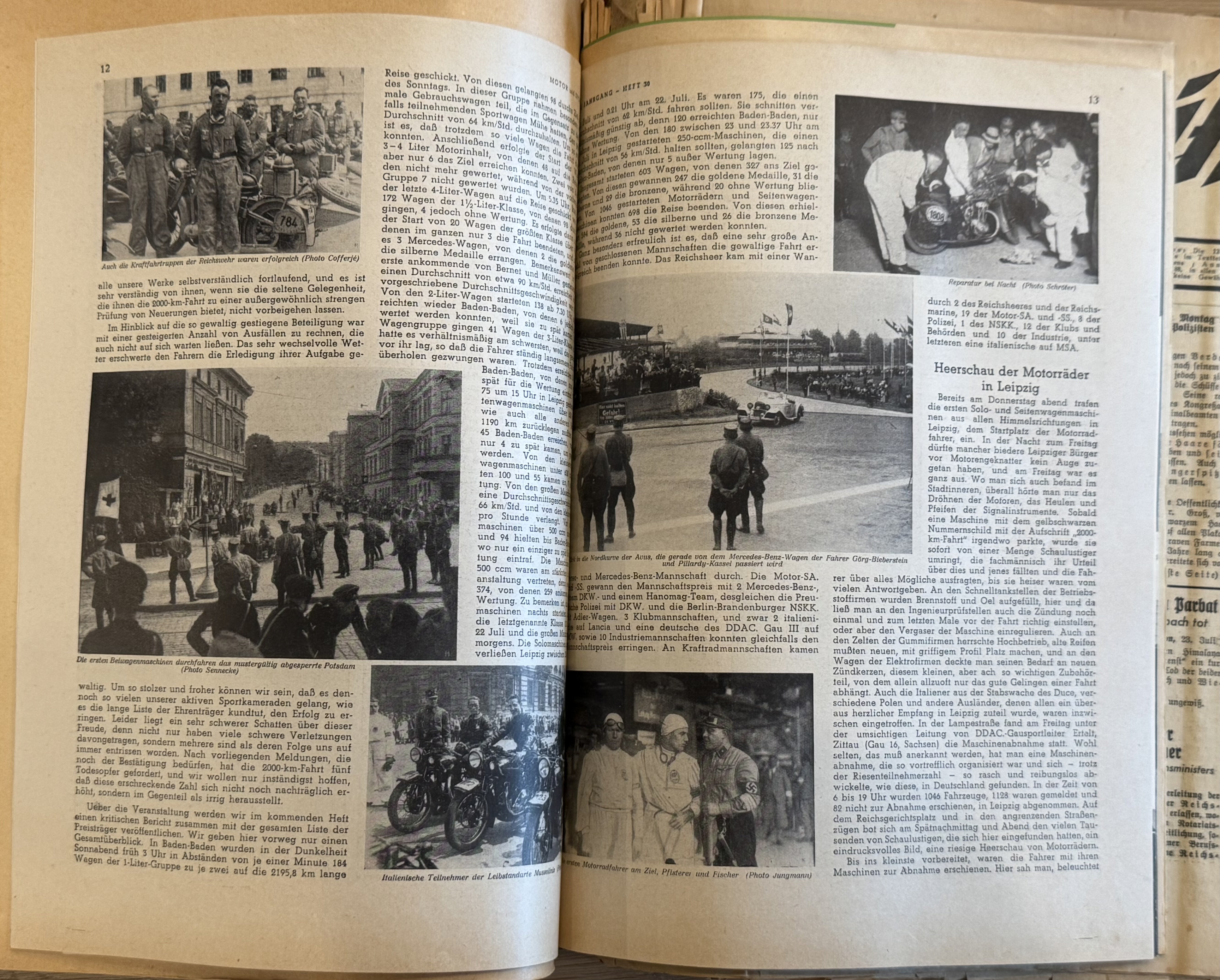 WWII SA MERCEDES BENZ RACE Team Photo album poster NSDAP