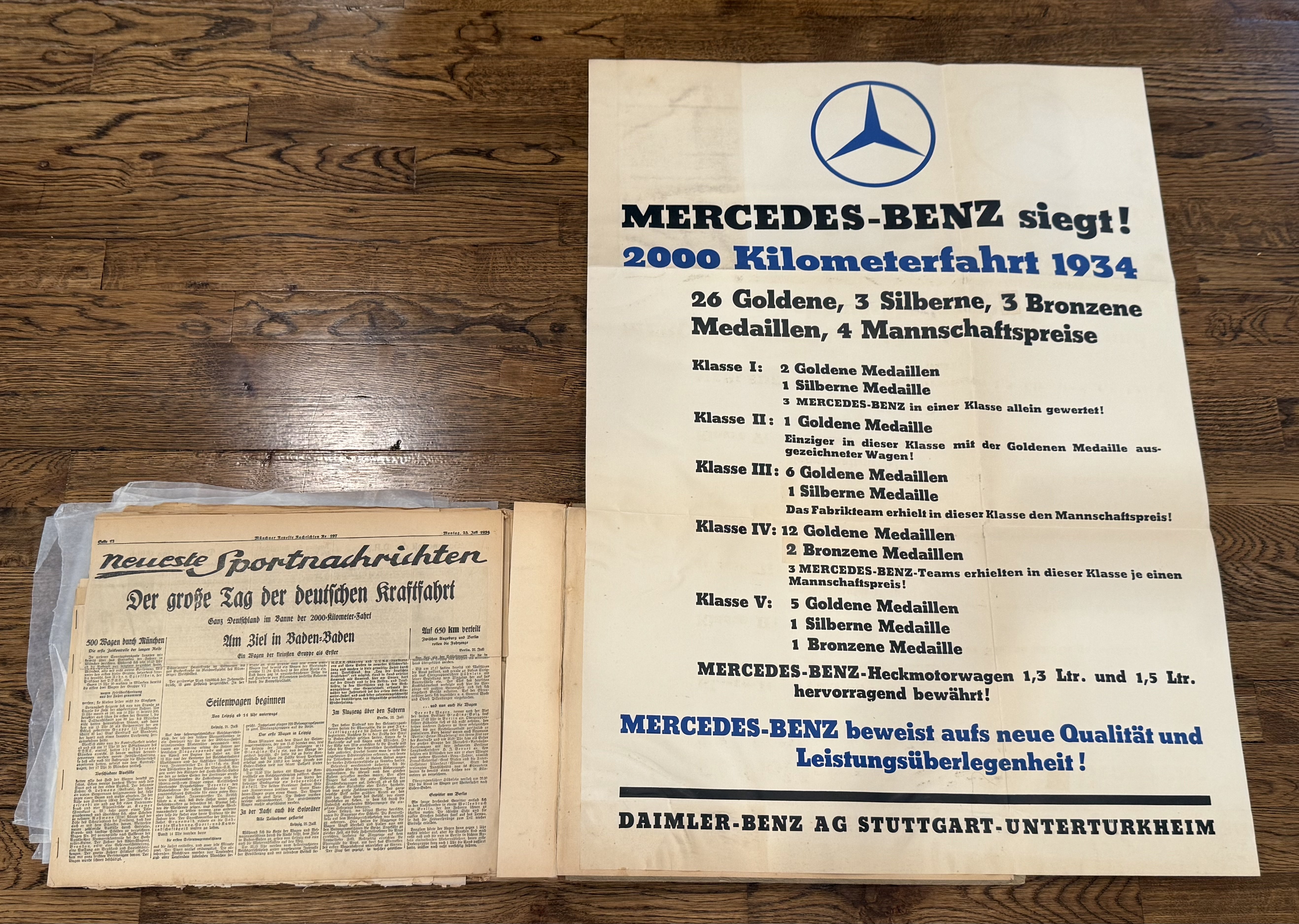 WWII SA MERCEDES BENZ RACE Team Photo album poster NSDAP
