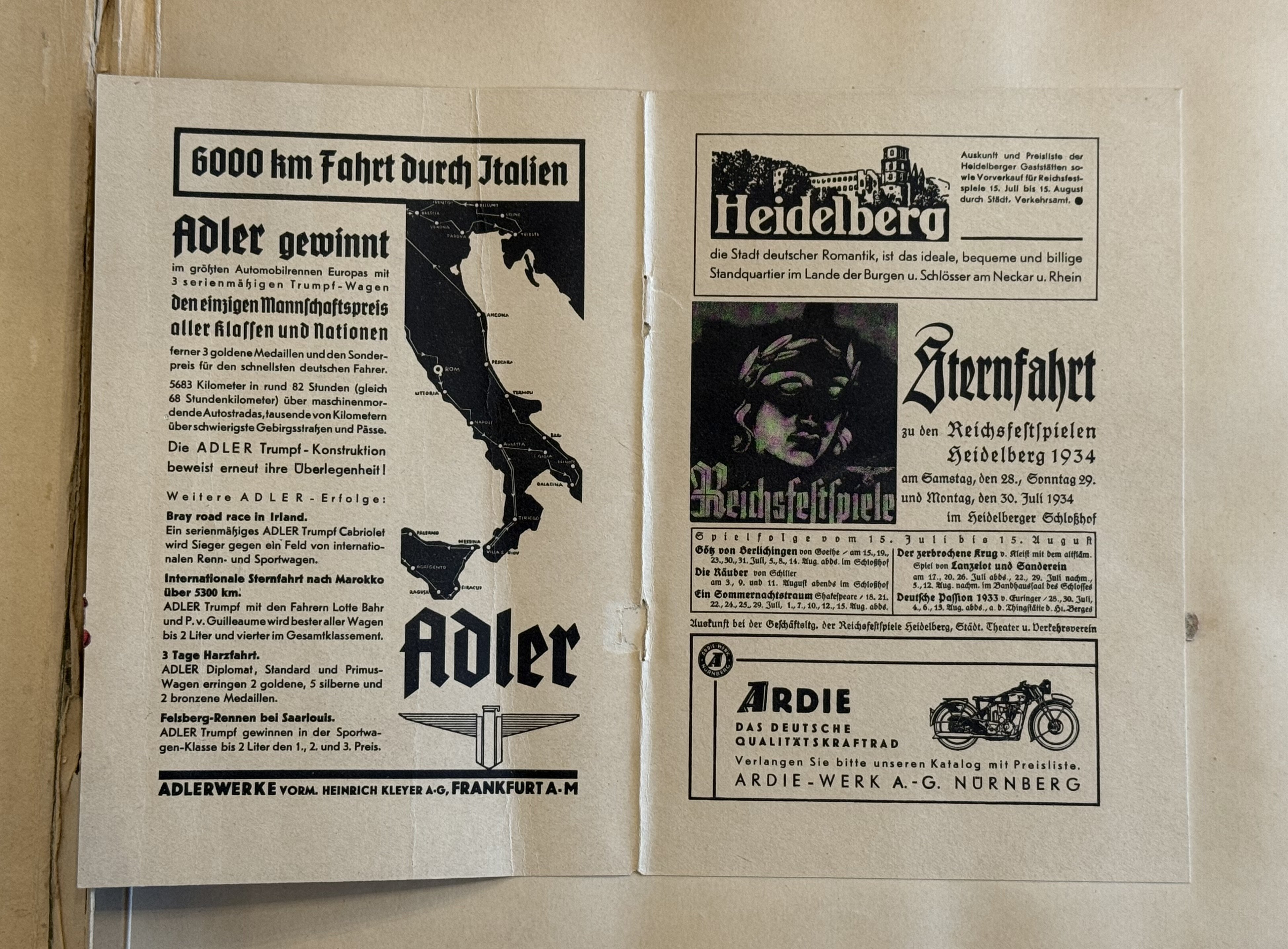 WWII SA MERCEDES BENZ RACE Team Photo album poster NSDAP