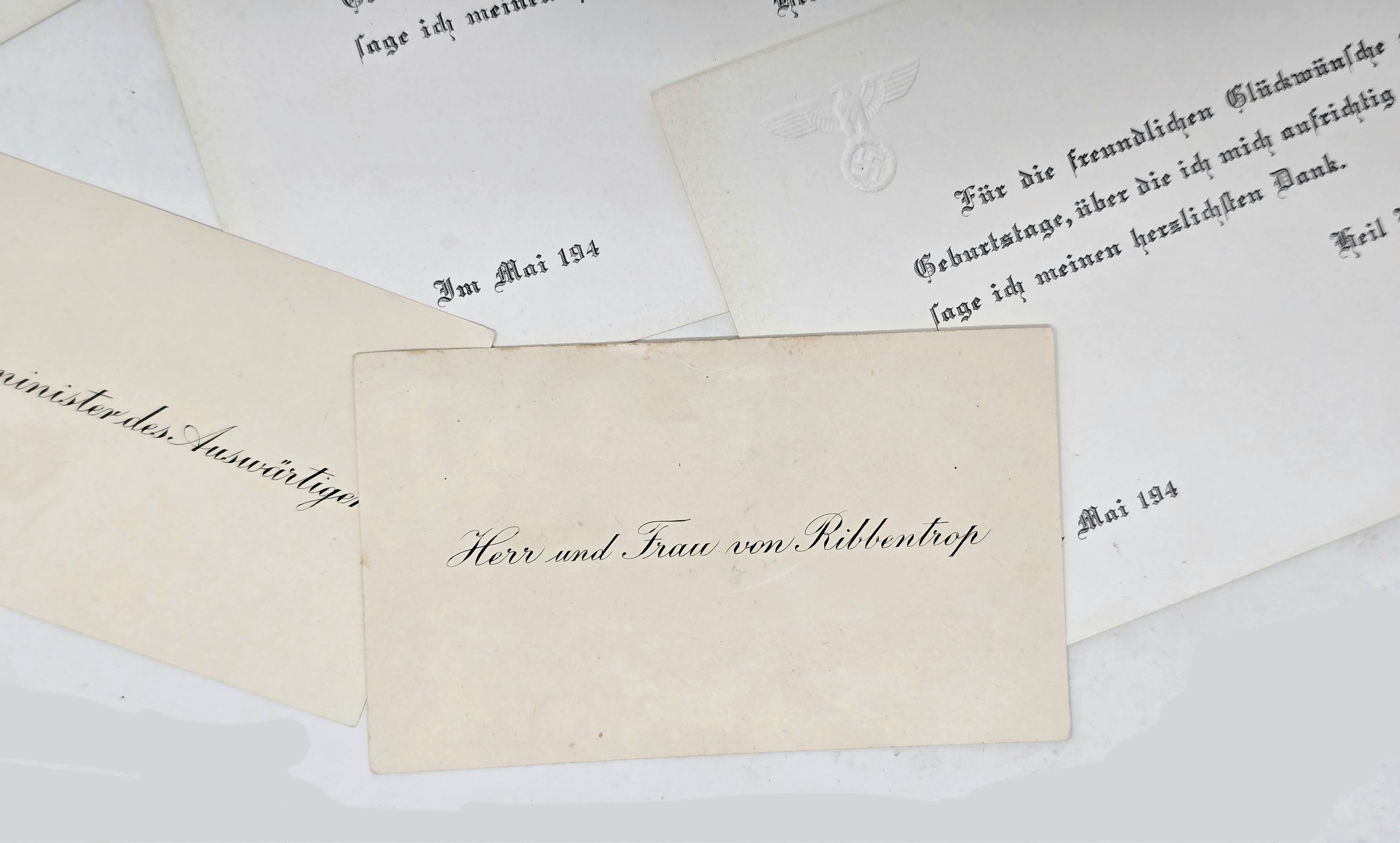 Stationary and Photos Related to Joachim von Ribbentrop and Wife