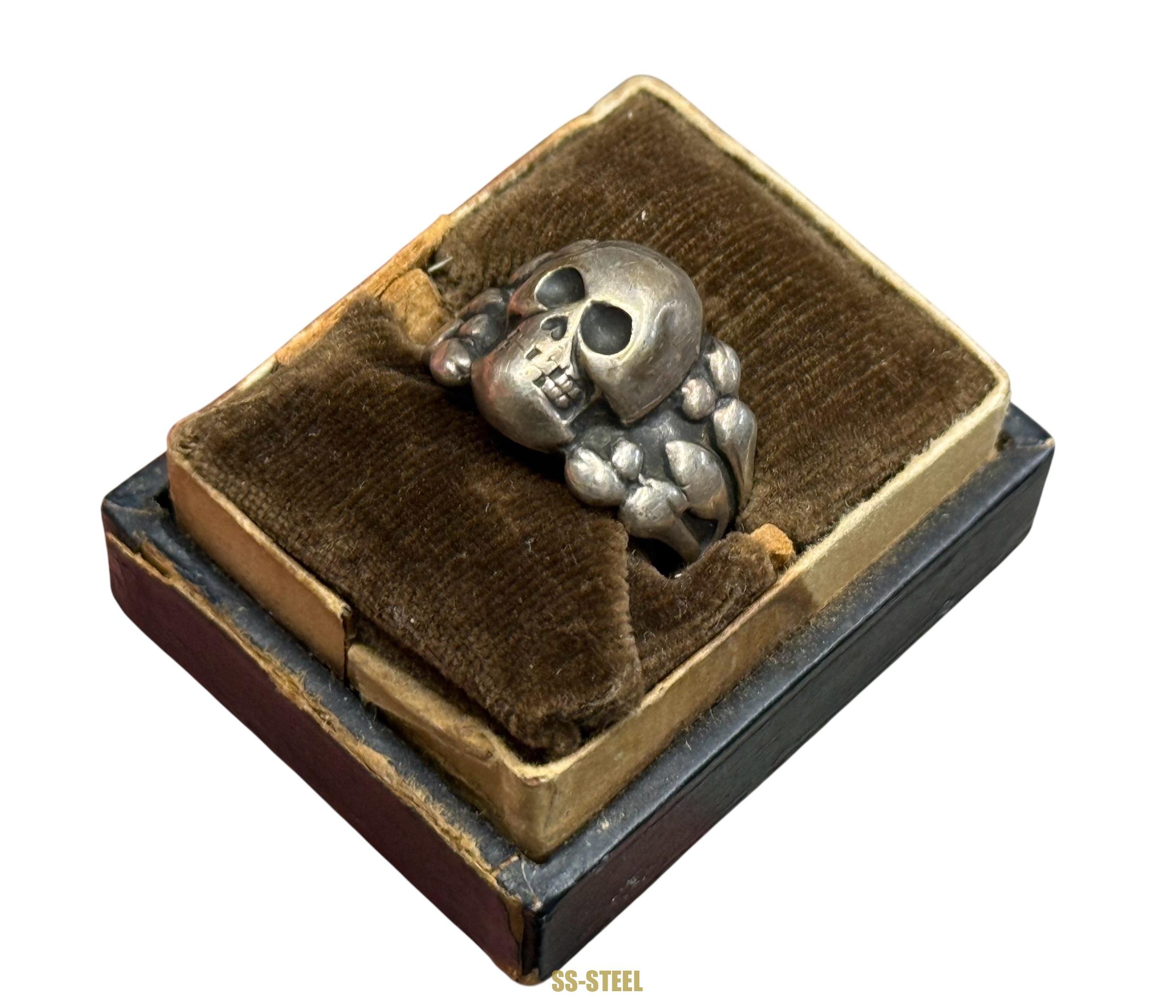 WWII Totenkopf Skull Canteen Ring