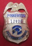  US Post WWII Era Pinkerton Security Services Badge, Numbered