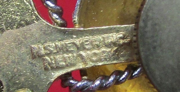  USMC Post WWII, USMC Officer Dress Hat Emblem, NS Meyer — image 4