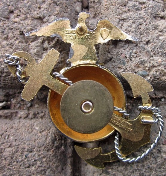  USMC Post WWII, USMC Officer Dress Hat Emblem, NS Meyer — image 6